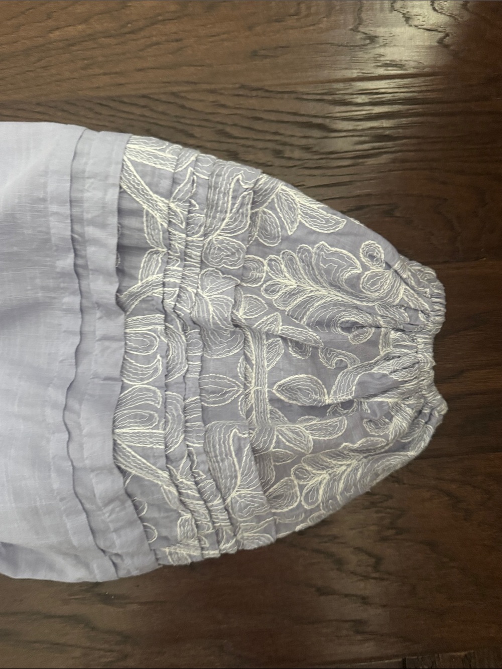 Anthropologie Blouse Lavender Large Cotton Embroidered Peasant Blouse - Picture 9 of 11